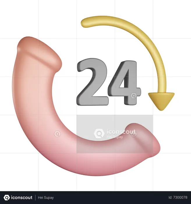 24 Hour Call Service  3D Icon