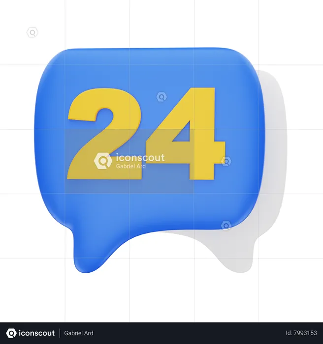24 Hour Chat  3D Icon