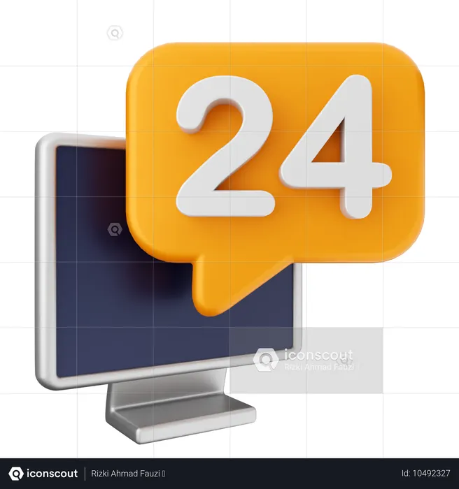 24 Hour Chat Helpdesk  3D Icon