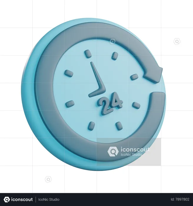 24 Hour Delivery  3D Icon