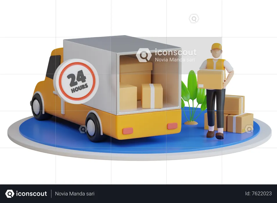 24 Hour Express Delivery  3D Illustration
