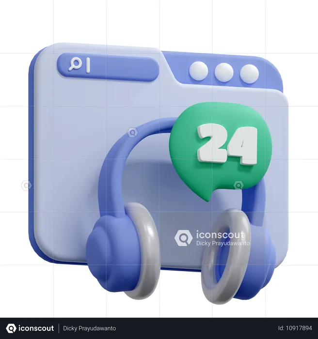 24 Hour Helpdesk  3D Icon