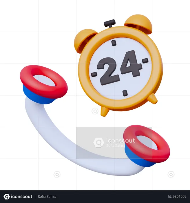 24時間サービス  3D Icon