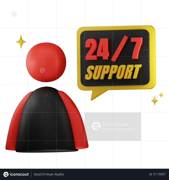 24 Hour Service Everyday  3D Icon