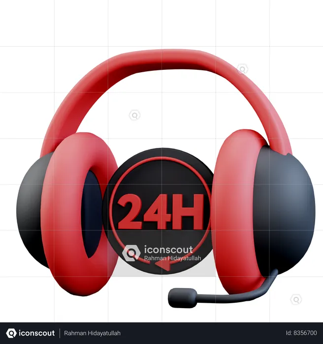 24 Hour Services  3D Icon