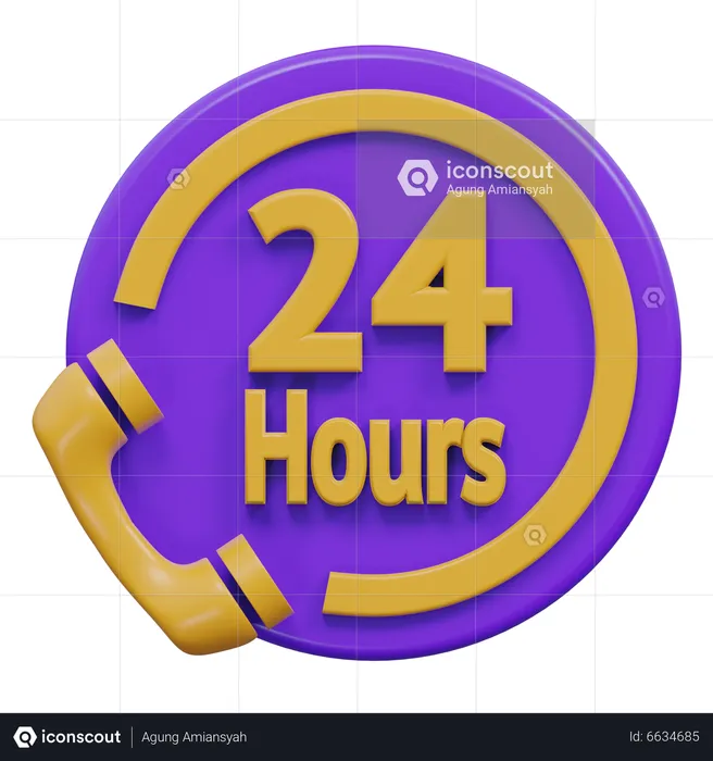 3d 24 hours service icon 18868632 PNG