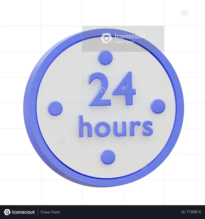 24 Hours  3D Icon