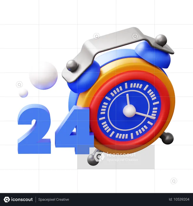 24 Hours  3D Icon