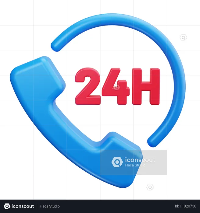 24 Hours Communication  3D Icon