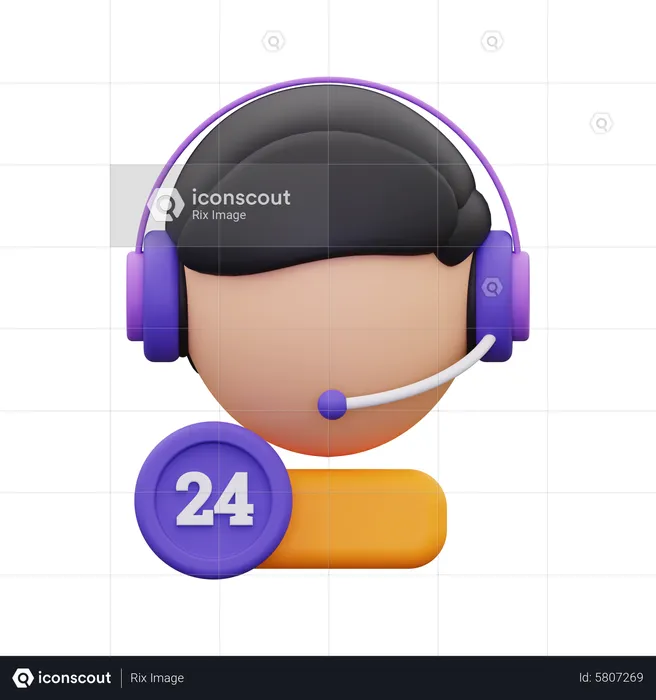 24 hours customer service  3D Icon