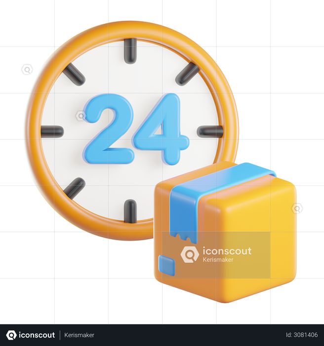 24 Hours Delivery 3D Illustration