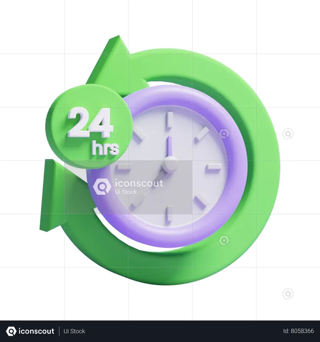 24 Hours Delivery  3D Icon