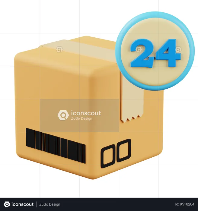 24 Hours Delivery  3D Icon