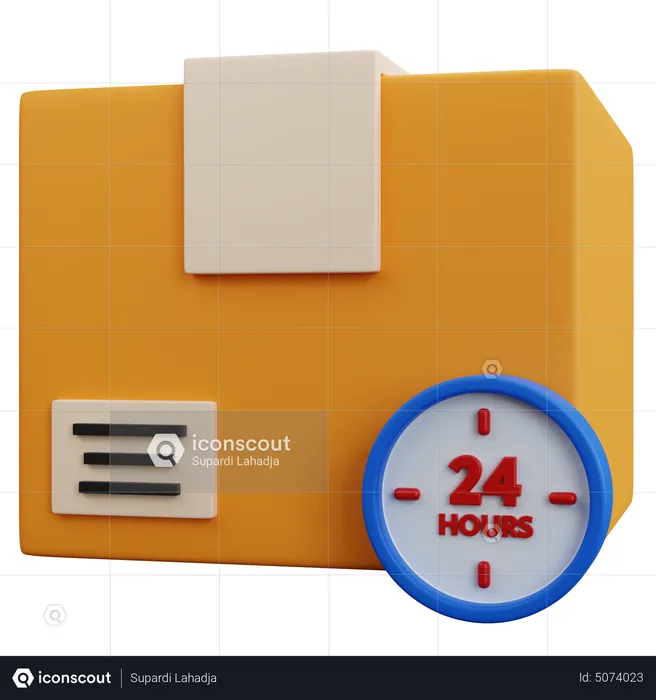 24 Hours Delivery  3D Icon