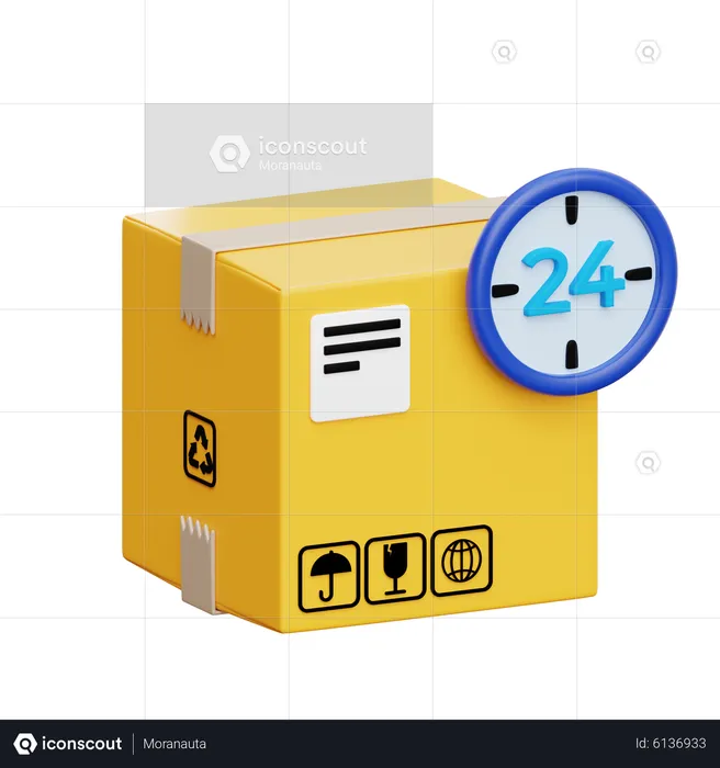 24 Hours Delivery Service  3D Icon