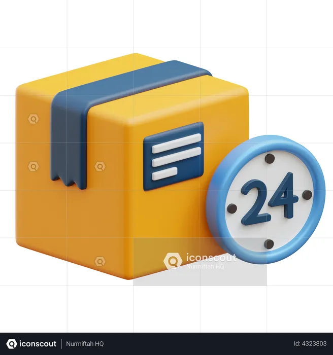 24 Hours Delivery Service  3D Illustration