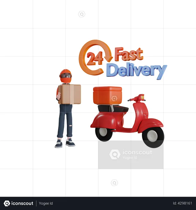 24 Hours Fast Delivery  3D Illustration
