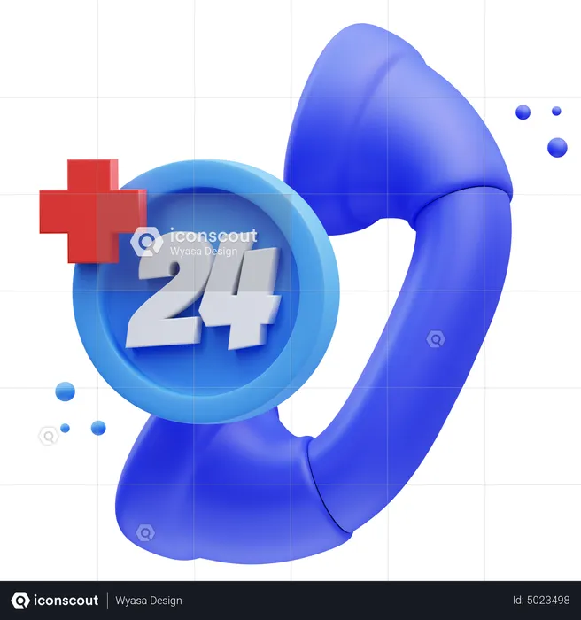 24 Hours Medical Calling  3D Icon