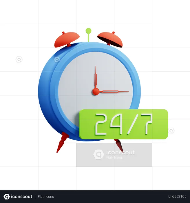 24 Hours Open  3D Icon