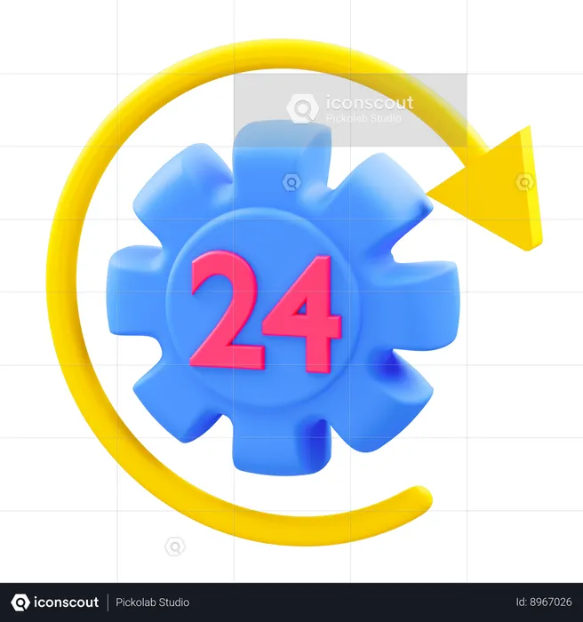 24 hours service  3D Icon
