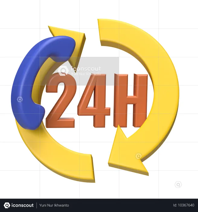 24時間サービス  3D Icon