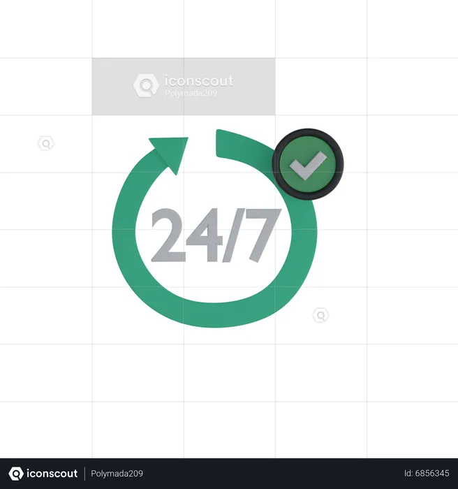 24 hours service  3D Icon