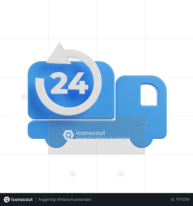 24 Hours Service  3D Icon