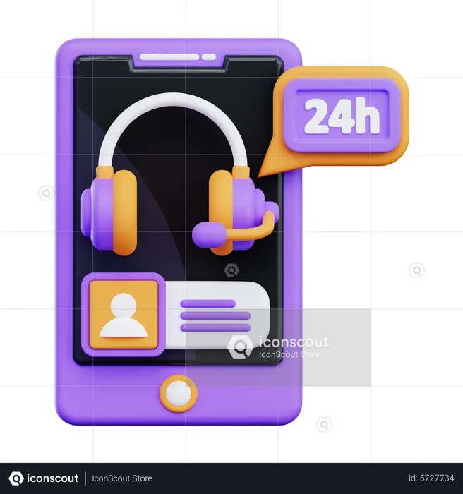 24 Hours Service  3D Icon