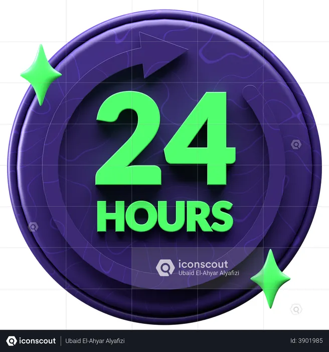 24 Hours Service  3D Illustration