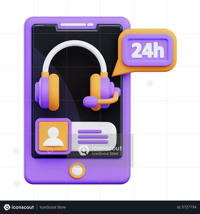 24 Hours Service  3D Icon