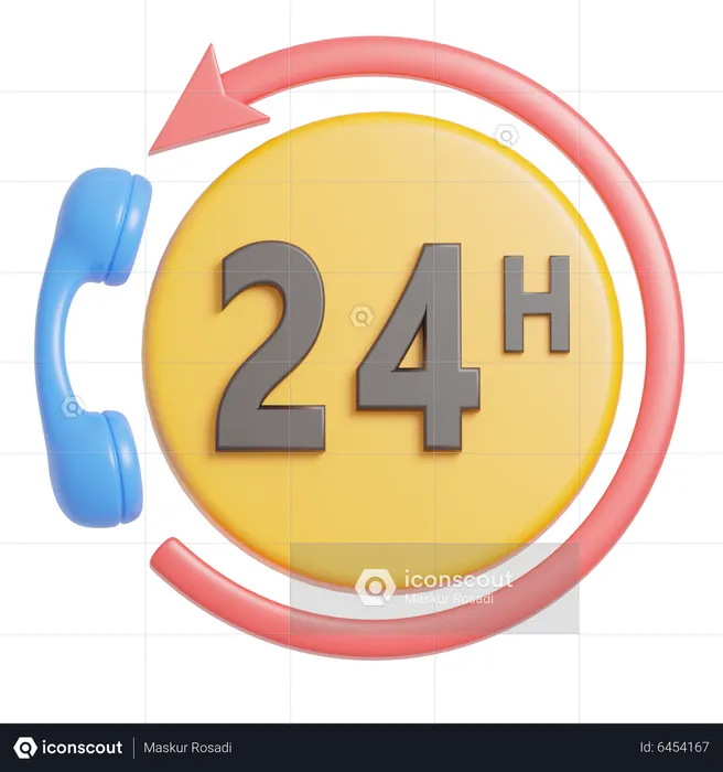 3d 24 hours service icon 18868632 PNG