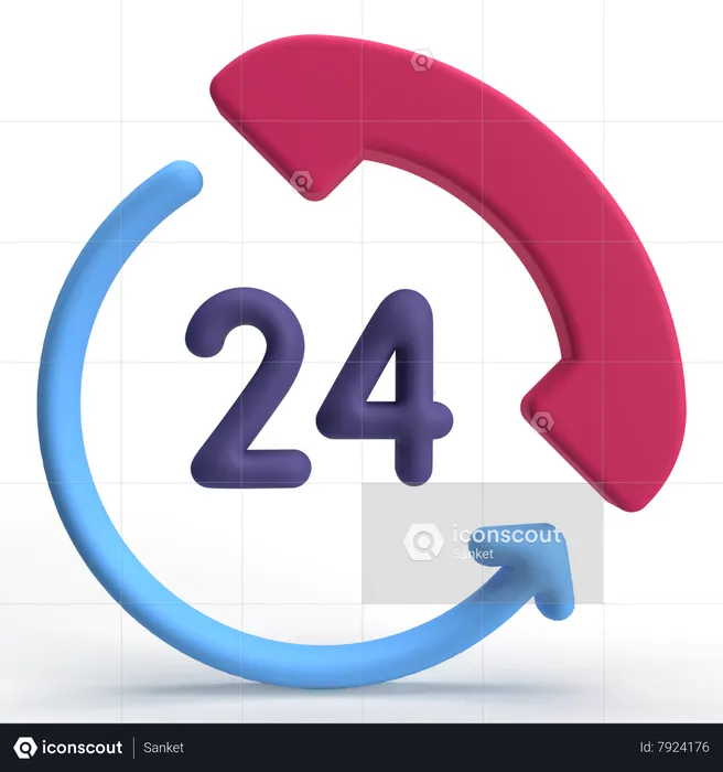 3d 24 hours service icon 18868632 PNG