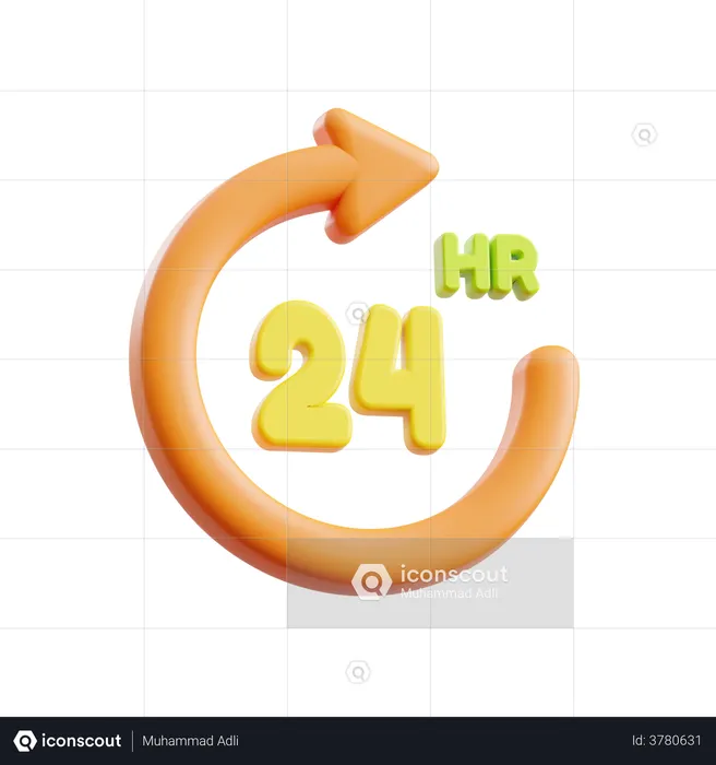 24 Hours Services  3D Illustration