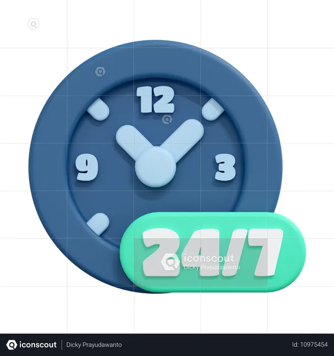 24時間サポート  3D Icon