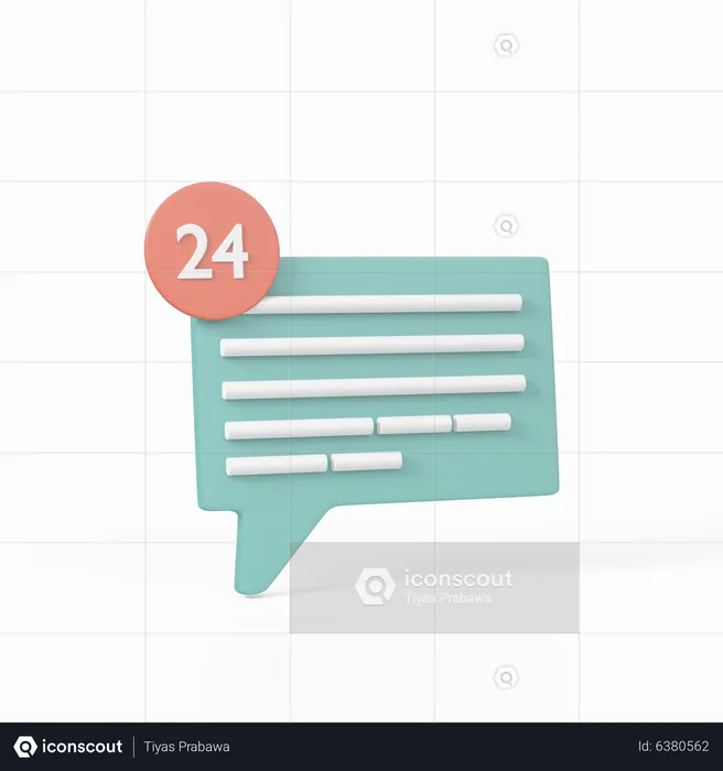 24 Message Notification  3D Icon