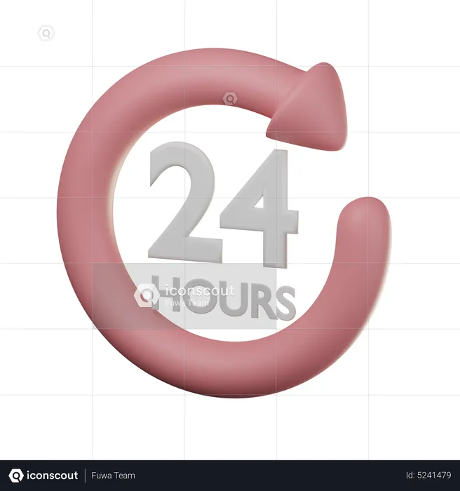 24 Stunden  3D Icon
