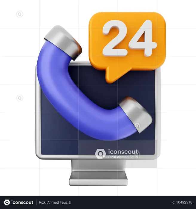 24 Stunden Helpdesk  3D Icon