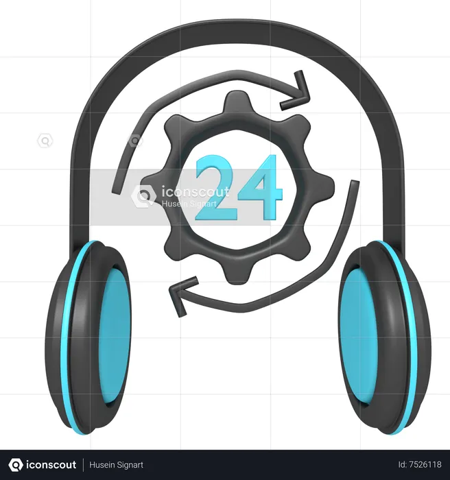 24 Stunden Kundenbetreuung Emoji 3D Icon