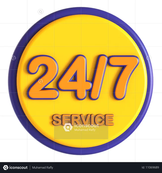 24 Stunden Service  3D Icon