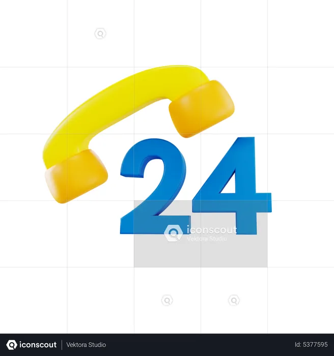 24 Stunden Service  3D Icon