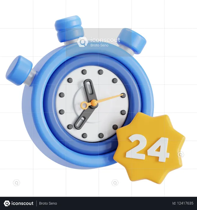 24 Stunden Standby-Zeit  3D Icon