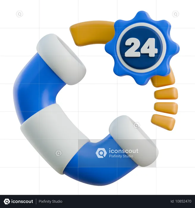 24 Stunden Support-Service  3D Icon