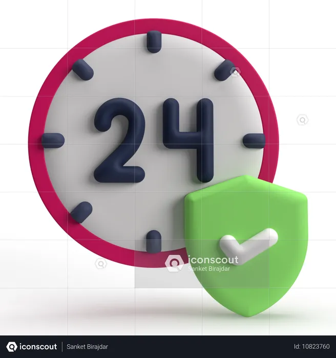 24h Safe  3D Icon