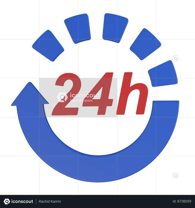 24h support  3D Icon