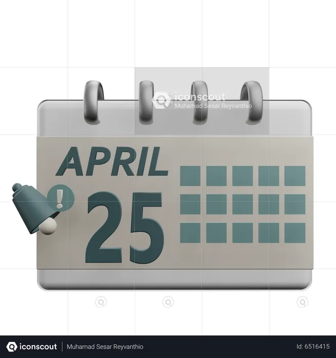 25 april  3D Icon