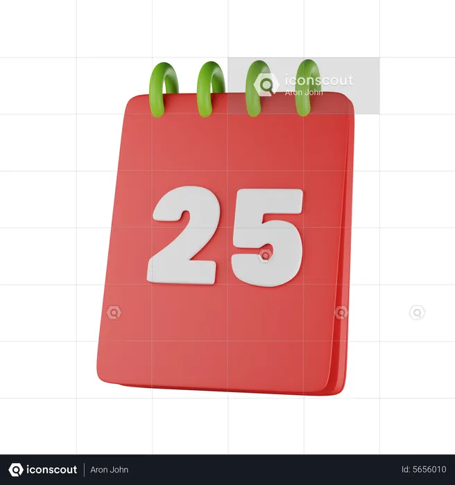 25 Calendar  3D Icon