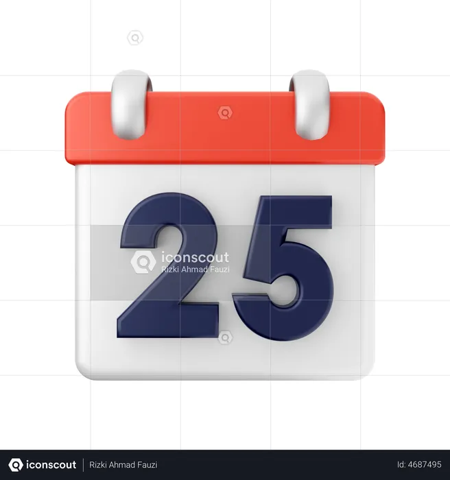 25 date  3D Illustration