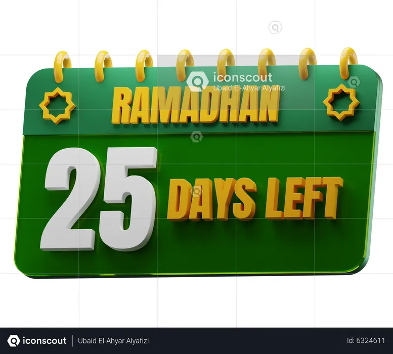 25 Days Left to Ramadan  3D Icon