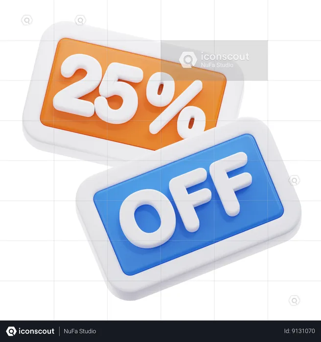 25% de desconto  3D Icon