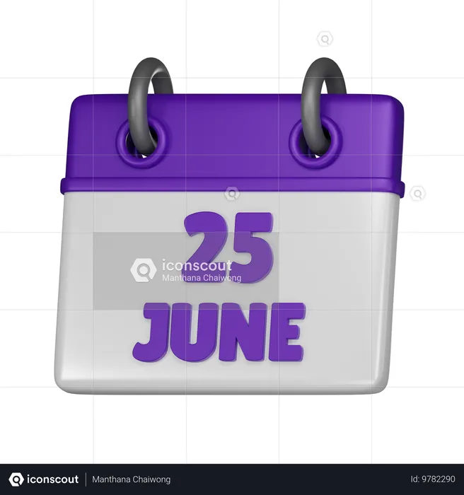 25 de junho  3D Icon